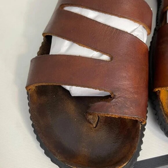 Mephisto Sandals Brown Leather Thong Toe Loop Slip On Women's Size 41 EU/11 US - Picture 9 of 11